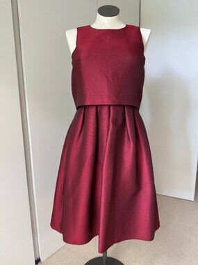 Anthropologie 4. Collective Deep Red Sharkskin Dress- 10